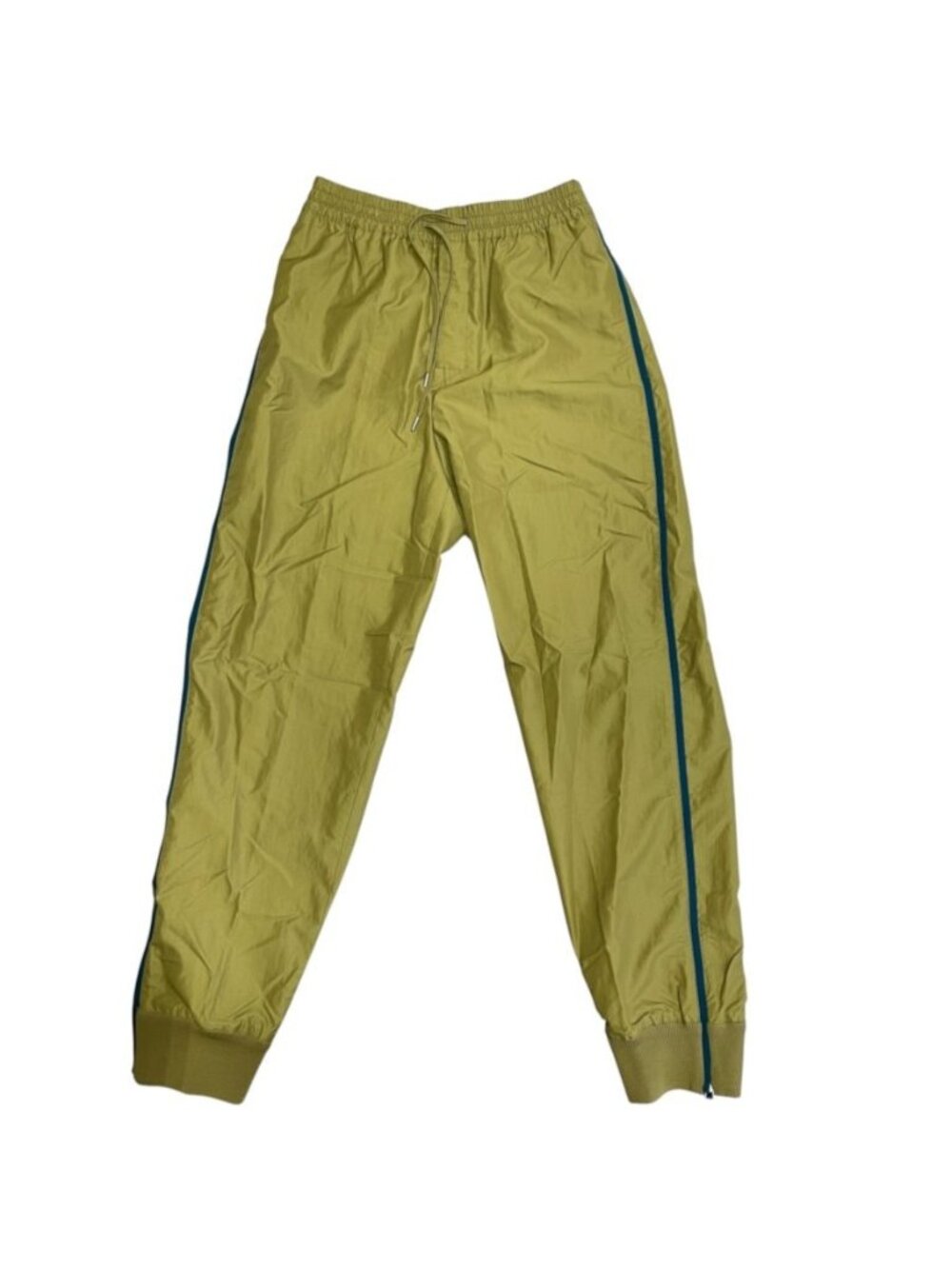 Hermes Track Pants Jogger Side Line Hem Zip Cotton Polyester Khaki Casual